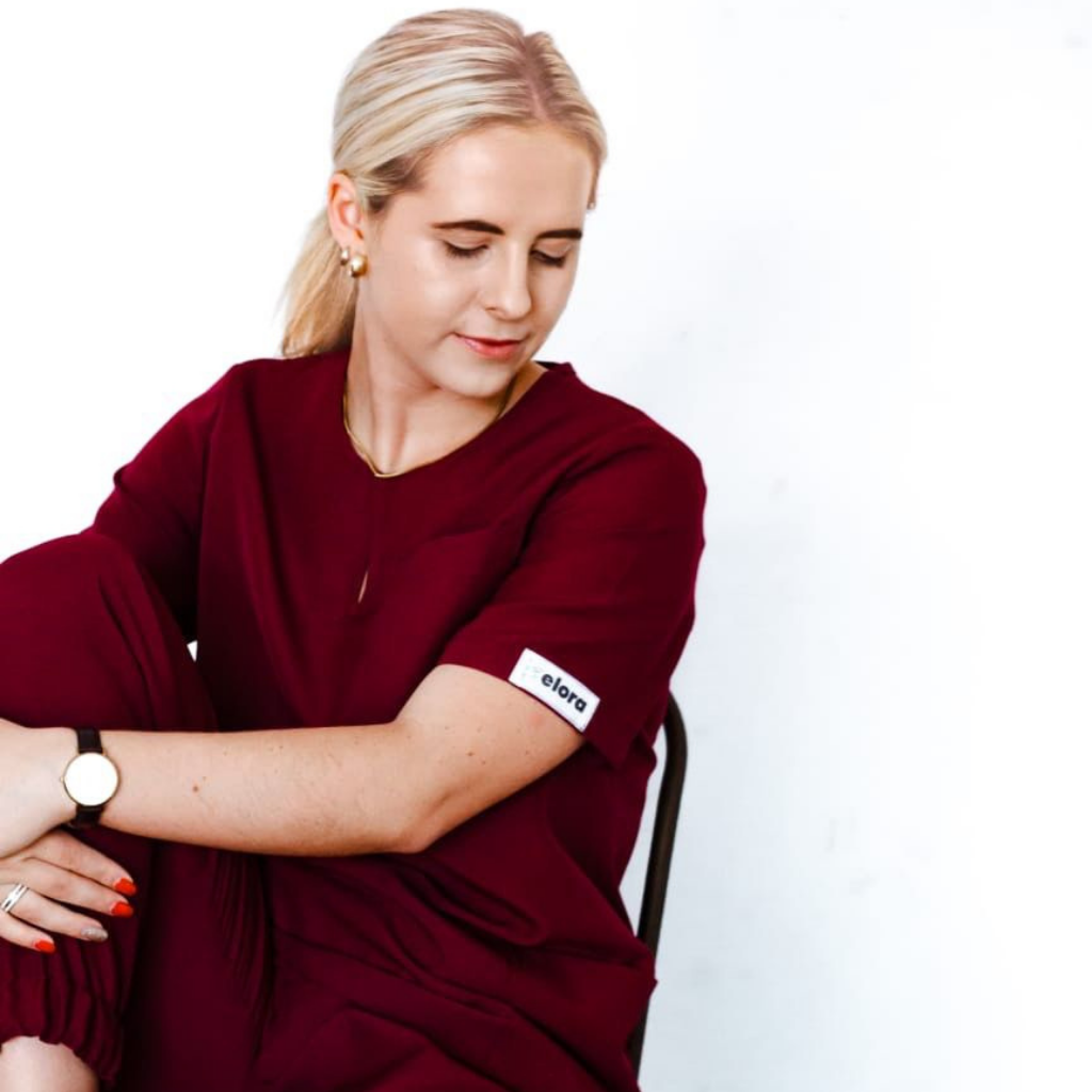 Scrub Top | Maroon